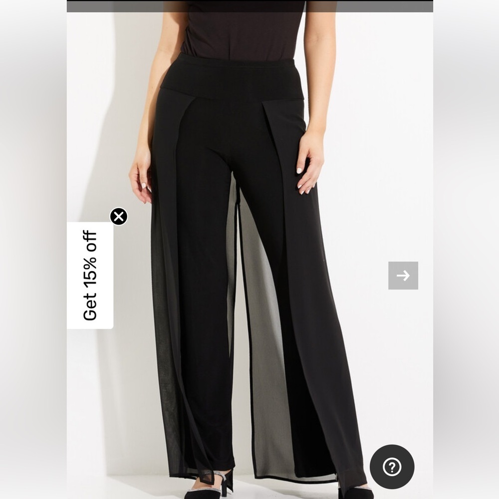 Joseph Ribkoff Black Wide Leg Pants with overlay chiffon